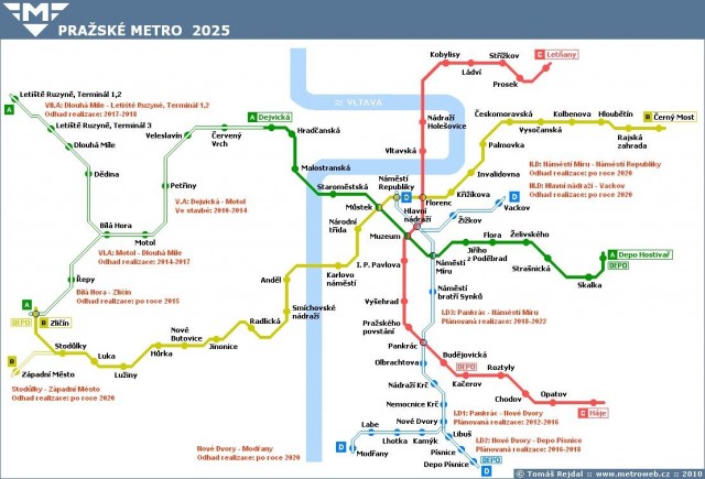 Пражский метрополитен в 2025 году
