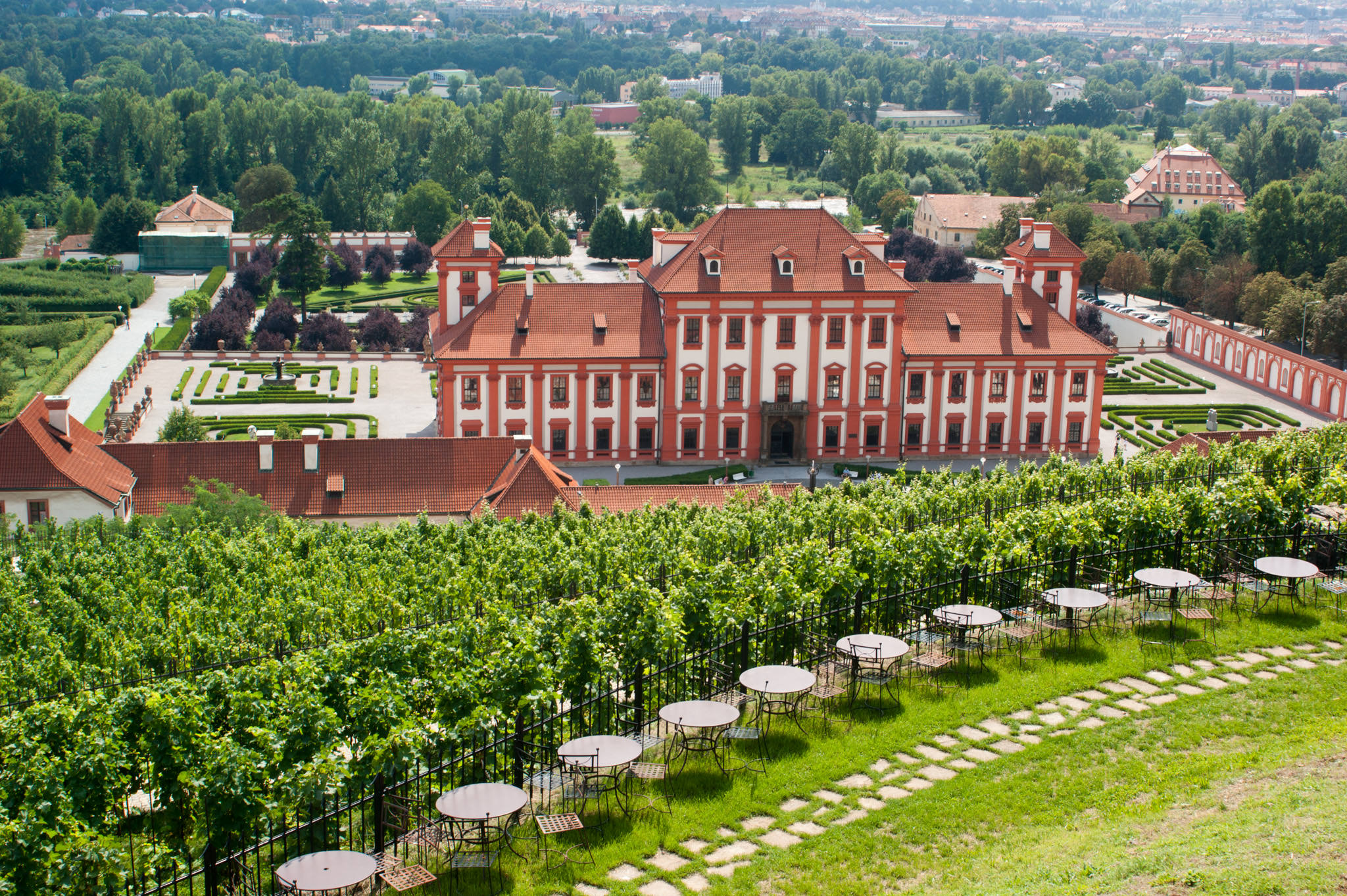 Вид на дворец с виноградников