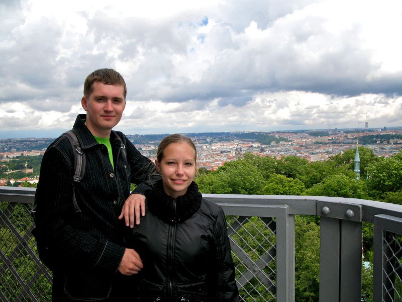 Вид на Прагу с  Петршинской башни